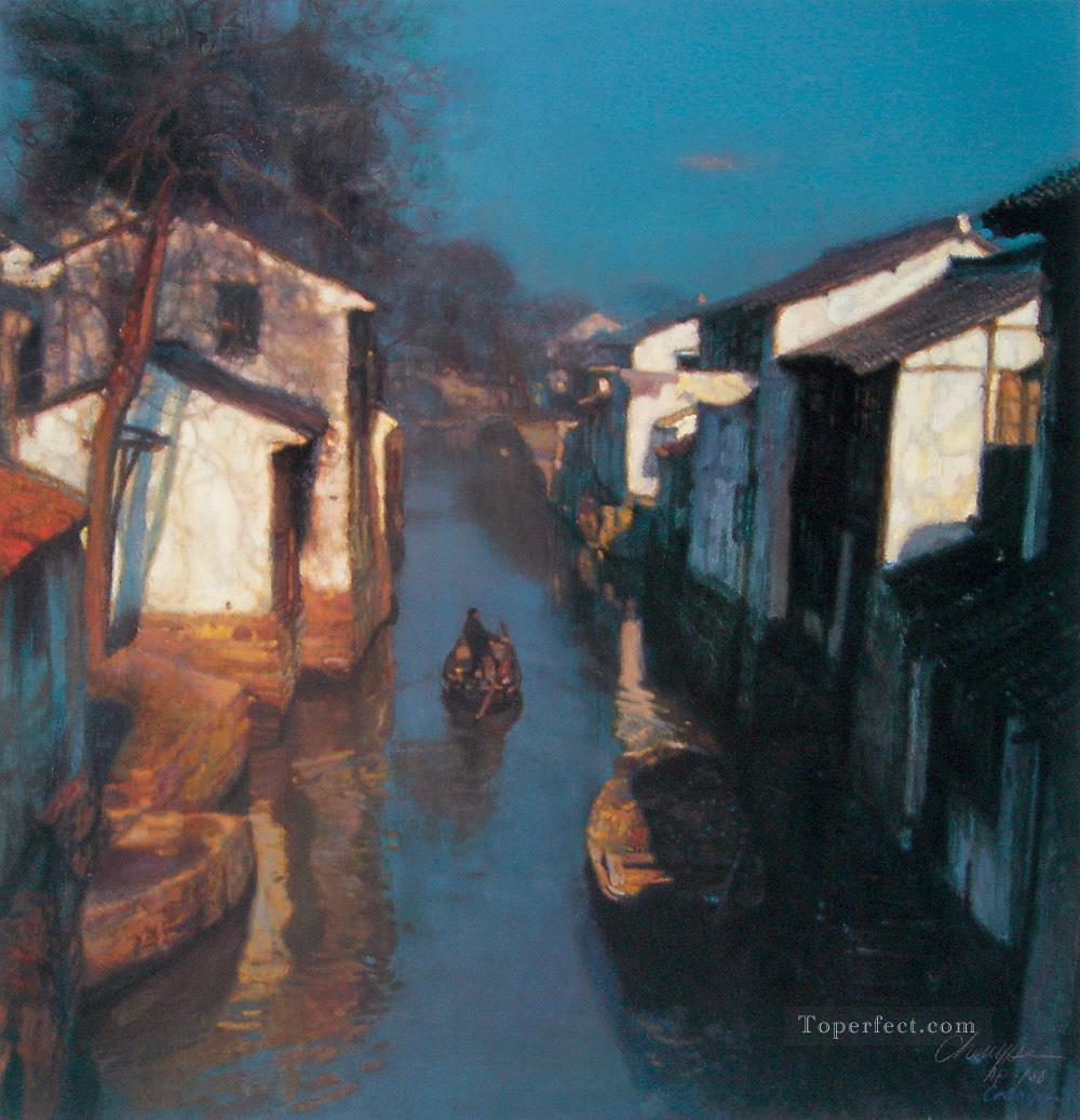 River Village Series Shanshui Chinese Landscape Oil Paintings
